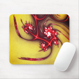 Mousepad Lagarto fractal avermelhado em textura grosseira d