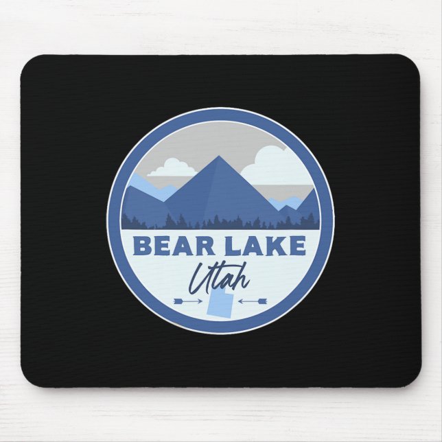 Mousepad Lago Bear Utah Ut Montanhas Insígnia Caminhada Lem (Frente)