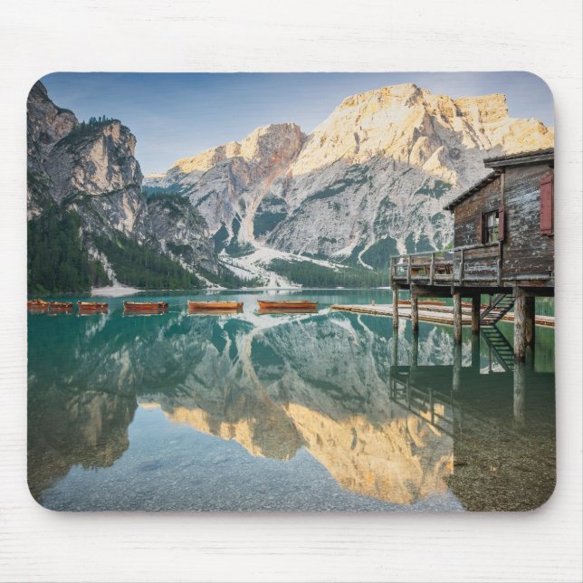 Mousepad Lago di Braies, Dolomites, Itália (Frente)