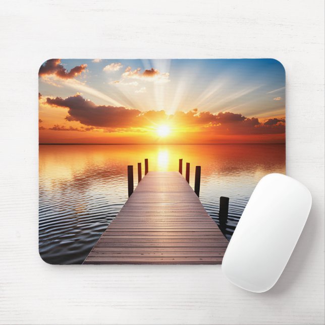 Mousepad Lago Dock No Sunrise (Com mouse)