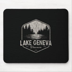 Mousepad Lago Genebra Wisconsin Ao Ar Livre Vintage