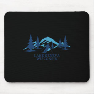 Mousepad Lago Genebra Wisconsin Ski Resort Skier Skiier