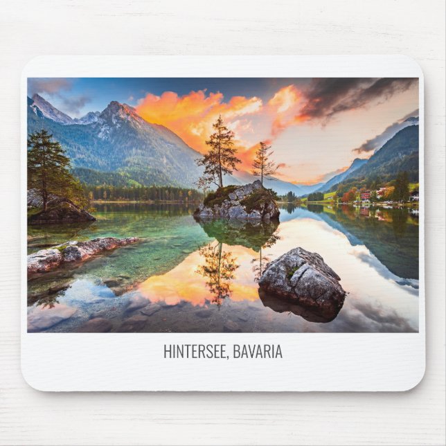 Mousepad Lago Hintersee, Baviera, Alemanha (Frente)
