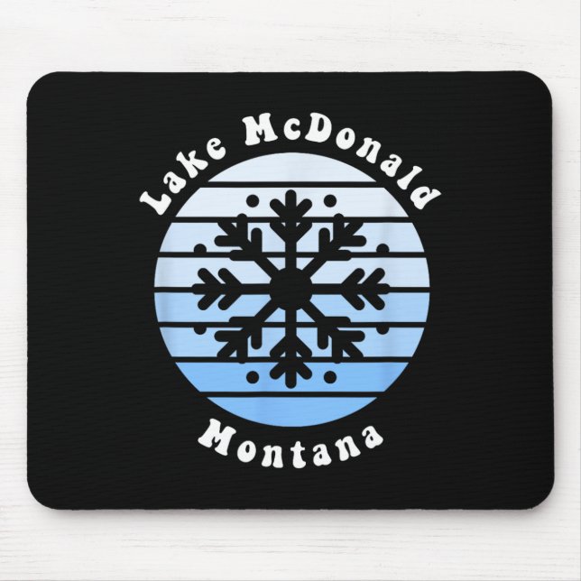 Mousepad Lago Mcdonald Montana Snowflake Christmas Winter S (Frente)