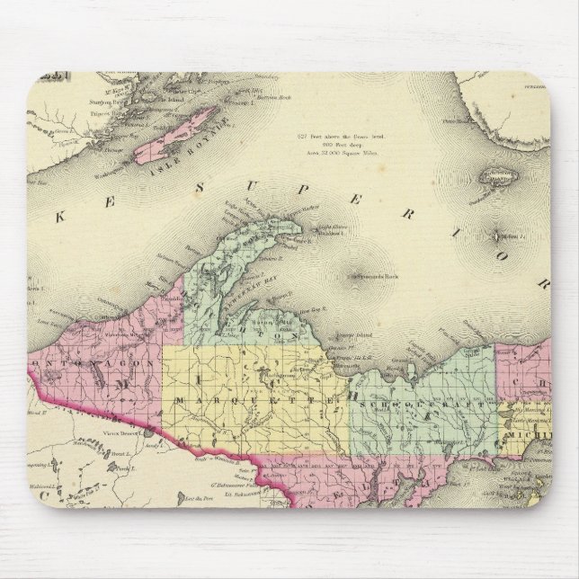 Mousepad Lago Superior E A Parte Norte De Michigan (Frente)