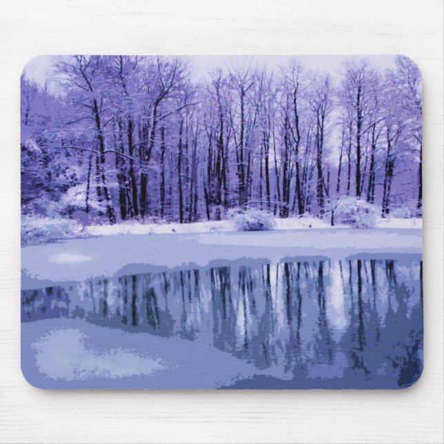Mousepad Lagoa azul do inverno (Frente)
