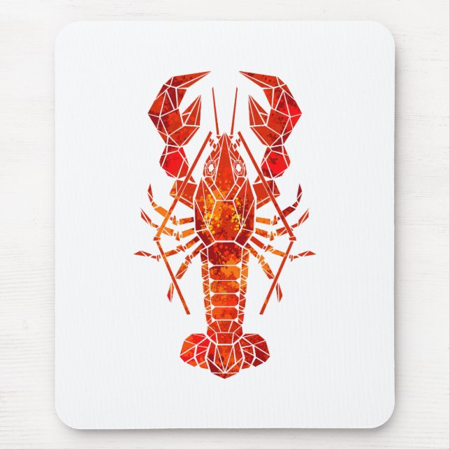 Mousepad Lagosta poligonal vermelha (Frente)