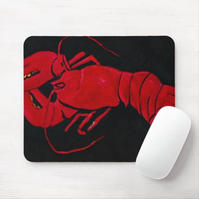 Mousepad Lagosta sobre fundo negro de Marsden Hartley (Com mouse)