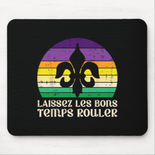Mousepad Laissez Les Bons Temps Rouler Fleur Lis Mardi Gras