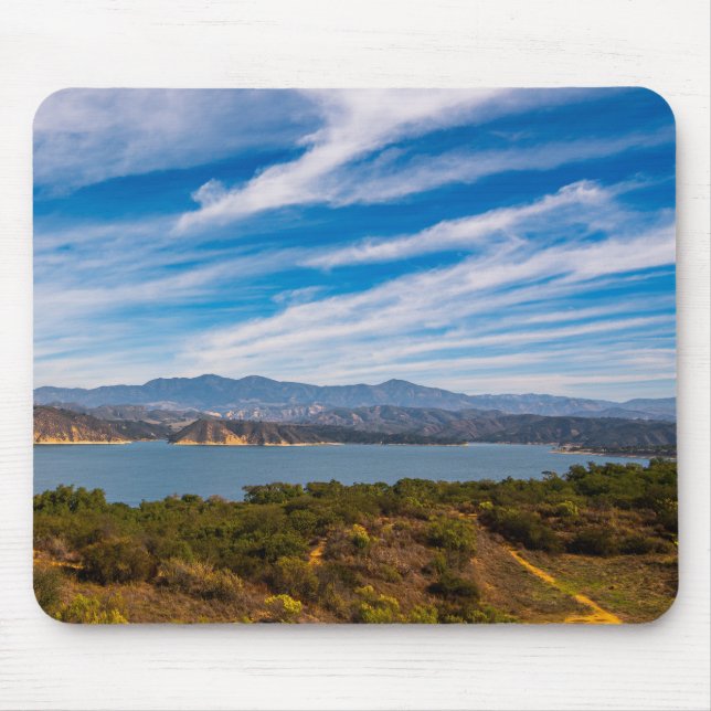 Mousepad Lake Cachuma Panorama Santa Ynez Mountain Photo (Frente)