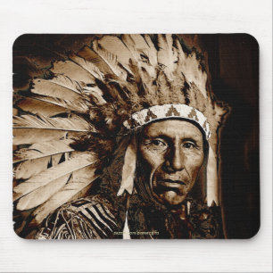 Mousepad Lakota Cão-Chefe Nativo Americano Histórico de Águ