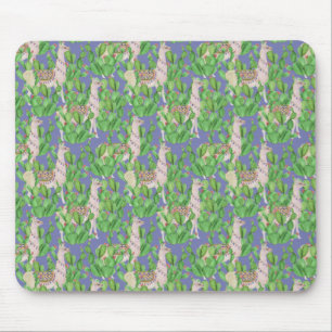 Mousepad Lama da aguarela & teste padrão de Catus