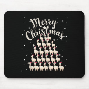 Mousepad Lama Xmas Tree Lhamas Tanque de Natal Topo1