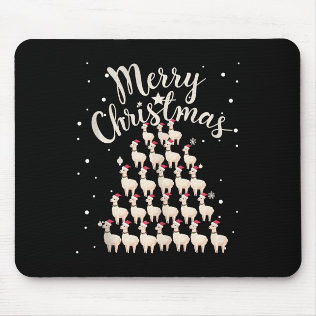 Mousepad Lama Xmas Tree Lhamas Tanque de Natal Topo1 (Frente)