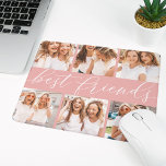 Mousepad Lâmpada | Melhor Colagem de Fotos de Amigos<br><div class="desc">Comemore a amizade com seus laços com este legal painel de fotos com 6 fotos favoritas,  com os "melhores amigos" no centro,  em caracteres brancos,  com script de caligrafia caligráfica escrita em um fundo cor-de-rosa.</div>