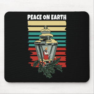 Mousepad Lâmpada Paz Na Terra Retro Vintage Pôr do Sol Feli
