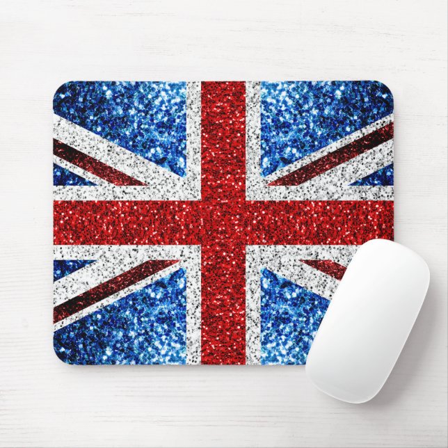 Mousepad Lâmpadas brilhantes brancas azuis-vermelhas da ban (Com mouse)