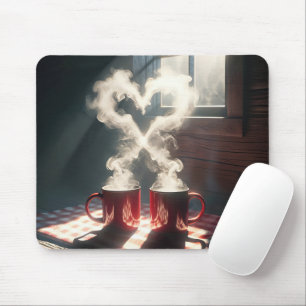 Mousepad Lâmpadas Vermelhas Com Vapor Em Forma De Coração