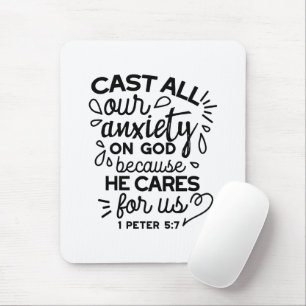 Mousepad Lance Toda a Sua Ansiedade – 1 Pedro 5:7 Versículo