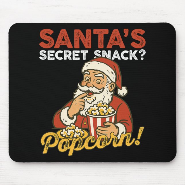 Mousepad Lanche Secreto do Papai Noel Comida Divertida Famí (Frente)