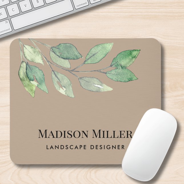 Mousepad Landscape Designer Watercolor Greenery  (Criador carregado)