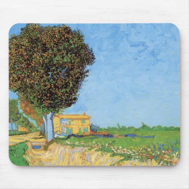 Mousepad Lane Near Arles por Vincent van Gogh (Frente)