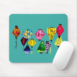 Mousepad Lanterna chinesa, arte colorida
