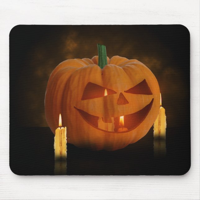 Mousepad Lanterna de Abóbora Halloween com Velas (Frente)
