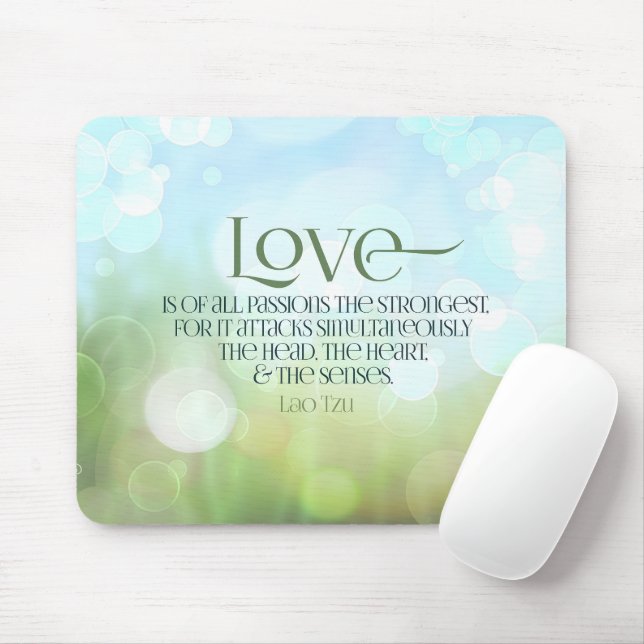 Mousepad Lao Tzu Citação Inspiracional "Amor" (Com mouse)