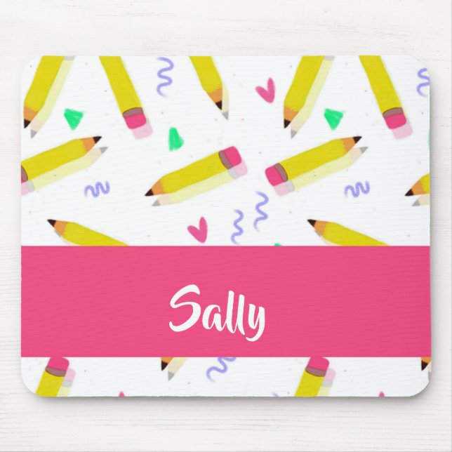 Mousepad lápis amarelas e escamas brancas (Frente)