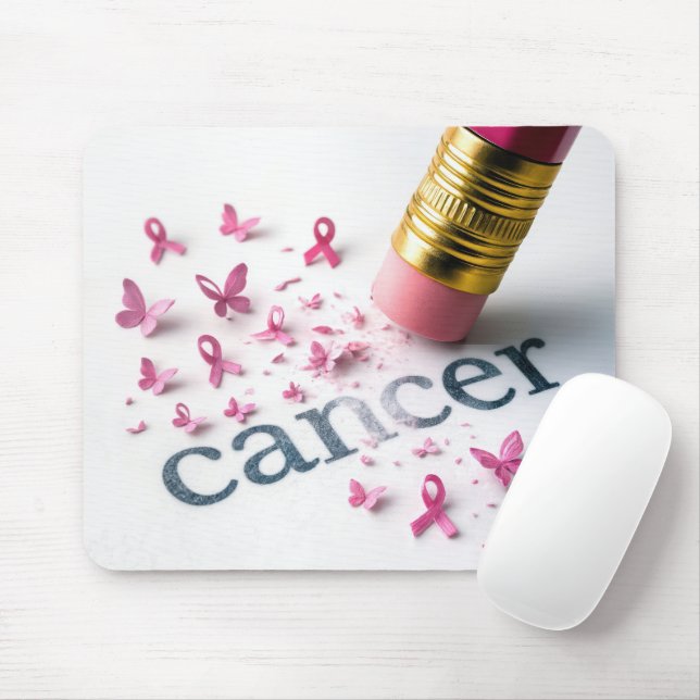 Mousepad Lápis Apagando Texto do Cancer (Com mouse)