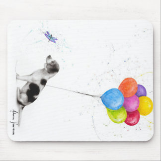 Mousepad Lápis Colorido Que Desenha O Cão-Beagle E Os Balõe