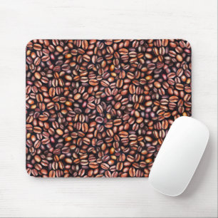 Mousepad Lápis De Café De Feijão De Desenho, Castanho Russo