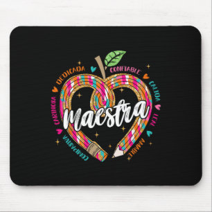 Mousepad Lápis Maestra Professora Espanhola Bilíngue 100 Di