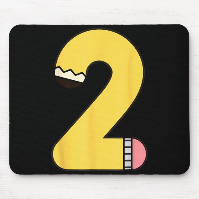 Mousepad Lápis Número 2 Volta às Aulas Aniversário de 2 Ano (Frente)