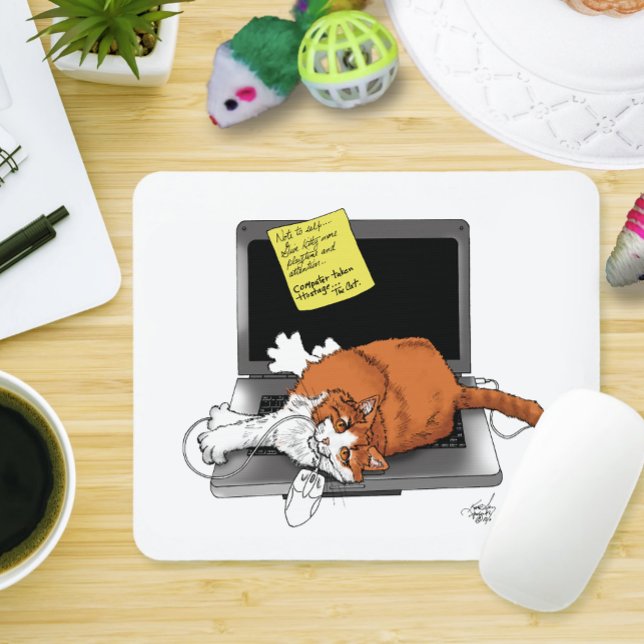 Mousepad Laptop Engraçado de Laranja Cat (Criador carregado)