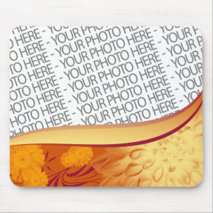 Mousepad Laranja Amarelo Flores
