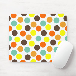 Mousepad Laranja, Amarelo, Marrom, Pontos Azuis