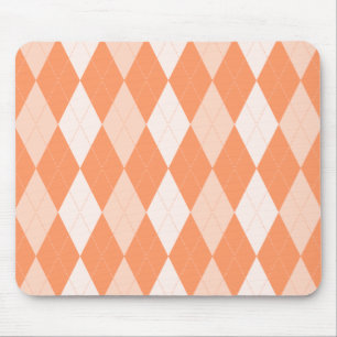 Mousepad Laranja Argyle Pastel Tangerina Pequena Forma de D