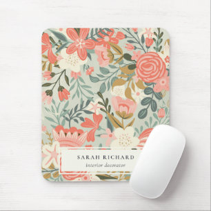 Mousepad Laranja Azul, Azul, Lace Verde, Ambrosia Floral