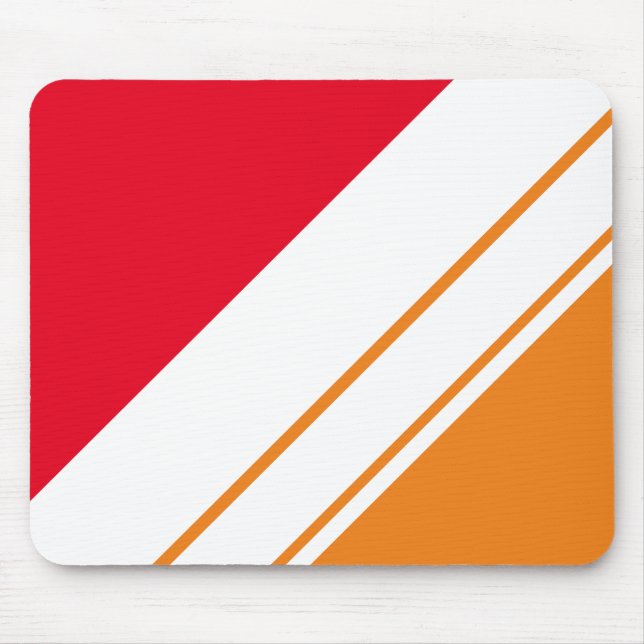 Mousepad Laranja Brilhante Divertida Tendência com Listras  (Frente)
