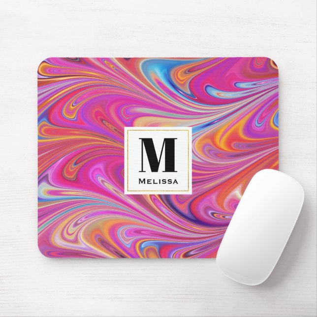 Mousepad Laranja Cor-de-rosa Rodovalho Design (Com mouse)