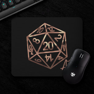 Mousepad Laranja D20 Crit AF Roleplayer PnP Gamer Dice