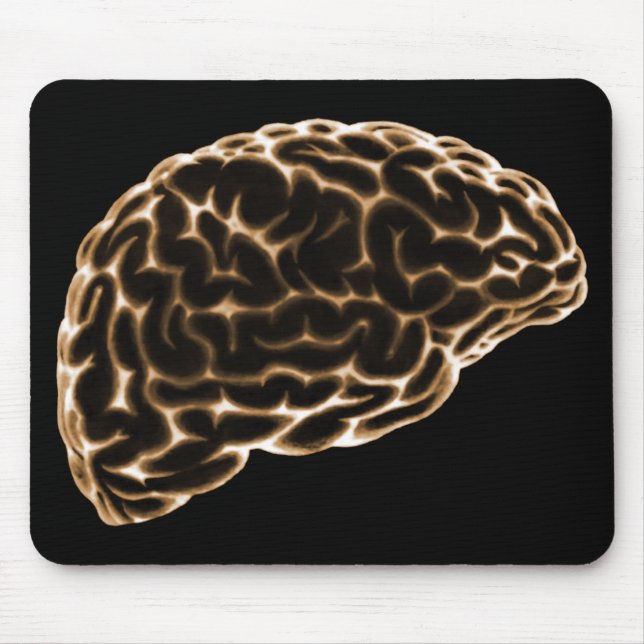 MOUSEPAD LARANJA DA OPINIÃO LATERAL DO CÉREBRO DO RAIO X (Frente)
