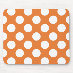 Mousepad Laranja e Pontos Brancos