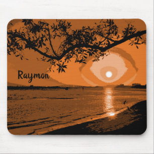 Mousepad Laranja Escuro e Sunset Negro