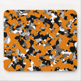 Mousepad Laranja Preto Cinza Bege Camuflagem Estampa Camo