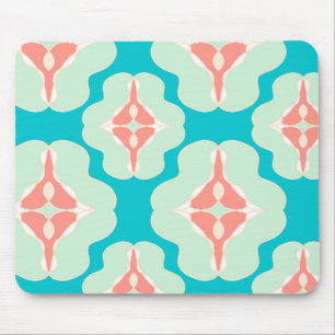 Mousepad Laranja teal moderna geométrica