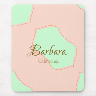 Mousepad Laranja verde pastel boho adicionar nome lugar rús