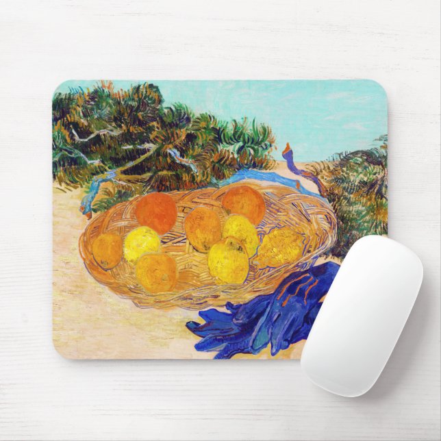 Mousepad Laranjas e limões com luvas azuis, Van Gogh (Com mouse)